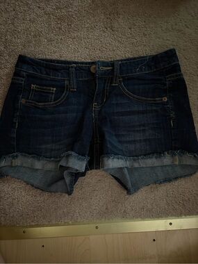 Mossimo Supply Co. Dark Blue Denim Cutoff Shorts